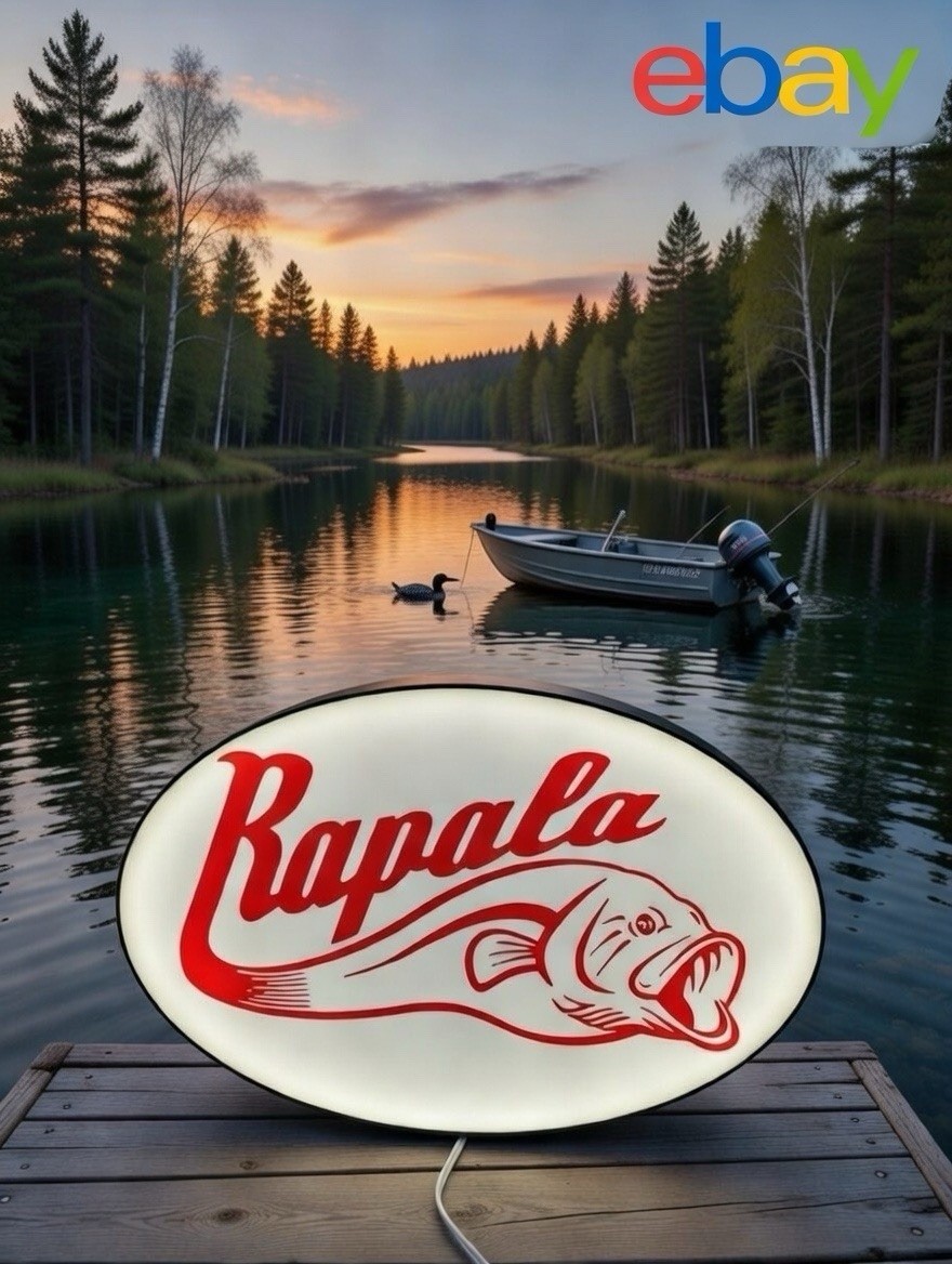 Rapala Fishing Light Up LED Neon Sign Bass Fish Vintage Crap