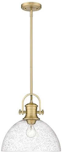 Golden Lighting Hines 13 1/2" Champagne Bronze and Glass Pendant Light - Picture 2 of 8