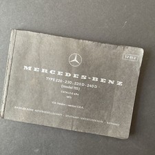 Mercedes Benz 1973 Parts Catalog Manual 220 230 220D 240D (Model 115) Catalog-B