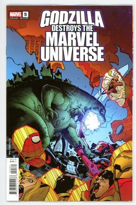 Godzilla Destroys the Marvel Universe #5 - Pere Pérez Variant    NM