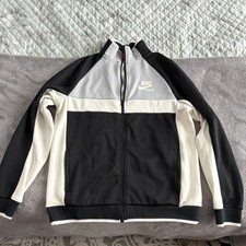Nike Sportswear Track Jacket Men  s Full Zip Colorblock Black White Gray Size L