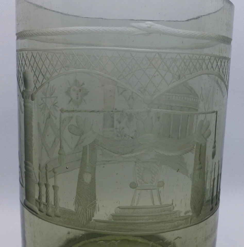 Vinted Logenglas, 50er -60er Jahre, Freimaurer, geschliffenes Glas in Vasenform - Bild 2 von 4