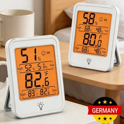 2PCS Digital Thermo Hygrometer Thermometer Luftfeuchtigkeit Temperaturmessgerät