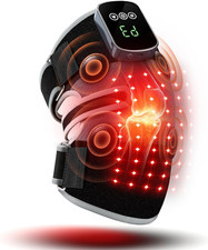 Knee Massager with 5 Heat and Red Light Therapy, Cordless Heated Knee Brace