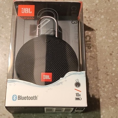 JBL Clip 3 Black Waterproof Bluetooth Portable Speaker w/ Mic UNOPENED