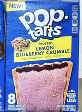 NEW KELLOGG’S FROSTED LEMON BLUEBERRY CRUMBLE POP TARTS 8 TOASTER PASTRIES
