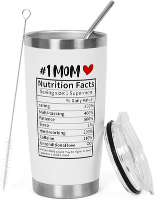 Best Mom Ever Gifts Tumbler for Women Nutrition Facts Tumbler 20 Oz, Mom Coffee