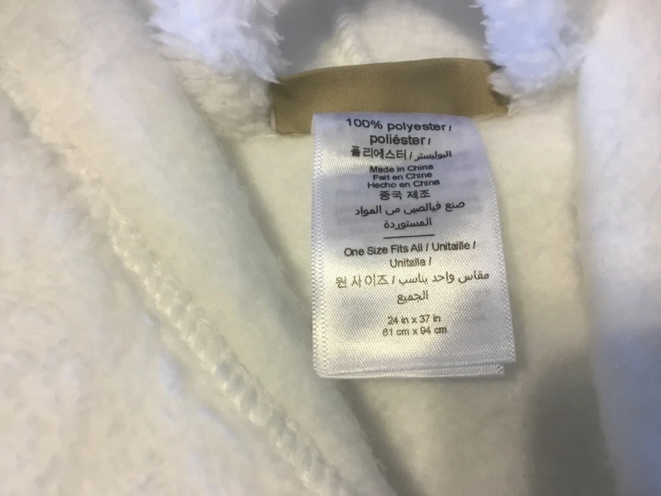 Bata con capucha Pottery Barn Teen Sherpa blanca-talla única-nip Foto 2 de 2