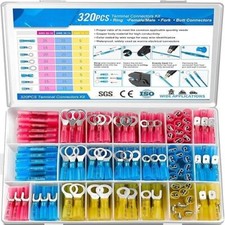 Kit de 320 conectores de cable termorretr ctiles, terminales de crimpado. neuvo.