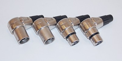 4 Stück XLR Winkel Stecker 90 Grad 2x male 2x female oder 4x male oder 4x female