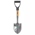 18" Wood D-Grip Short Handle Carbon Steel Compact Digging Shovel for Garden
