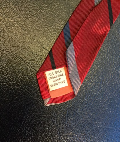 Vtg Burt Pulitzer Lord & Taylor Necktie Tie Red Black Gray Diagonal Striped Silk - Picture 3 of 8