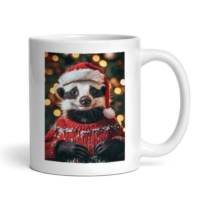 Christmas Badger - Cute Funny Animals - Mug