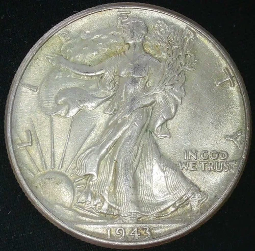 1943 Walking Liberty Half Dollar Lustrous Uncirculated (3M) Free Shipping