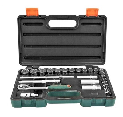 JONNESWAY Ratchet Socket Set 26 pc 3/8 Drive w/Case Metric Chrome TWN S68H3126S