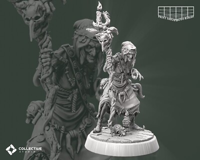 Grässliche Vettel Miniatur Sumpf Hexe Monster Figur für TTRPG's wie D&D 5e