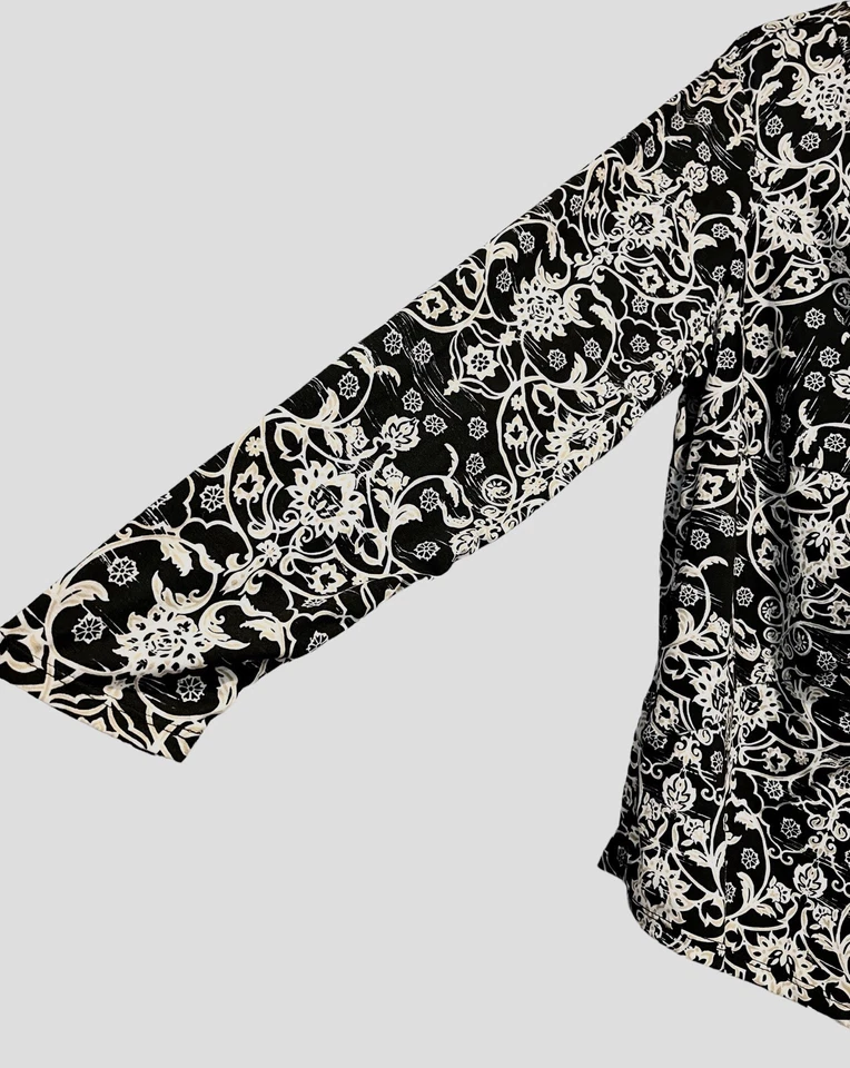 Top Just My Size para mujer talla 2X 18W 20W negro tostado blanco floral boho carrera Foto 4 de 4