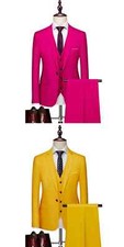  Jacket Vest Pants Formal Business Office Men's Suits Groom Wedding Dress Suit