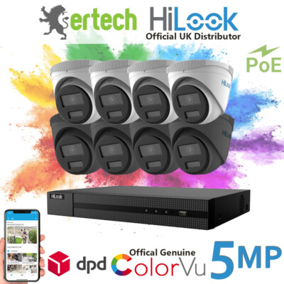 Hikvision HiLook ColorVu CCTV-System IP PoE 5MP 24/7 Farbkamera 4CH 8CH NVR