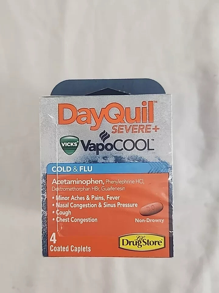 Vicks Dayquil Vapocool Severe , 12 x 4 pack, 48 caplets, Cold & Flu, congestion