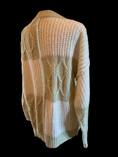 Anthropologie Cozy Life By The River sweater color block cable knit oversize M - Picture 2 of 13