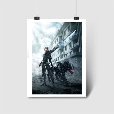 Raiden & Bladewolf MGR Poster | Metal Gear Solid Game Art | High Quality Prints