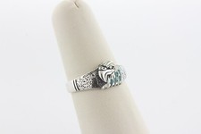 WM Wheeler Manufacturing Sterling Silver 925 Eagle Textured Turquoise Ring Sz 8