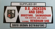 DAVID BROWN TRACTOR D.G. JACKSON AND SONS SUPPLIED BY DECAL (PAIR)