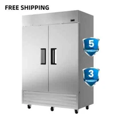 54"W Commercial Stainless Steel Upright Reach-In Freezer 2 Door Restaurant New