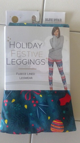 Damen-Leggings Weihnachten Urlaub festlich Fleece gefüttert S/M - NEU