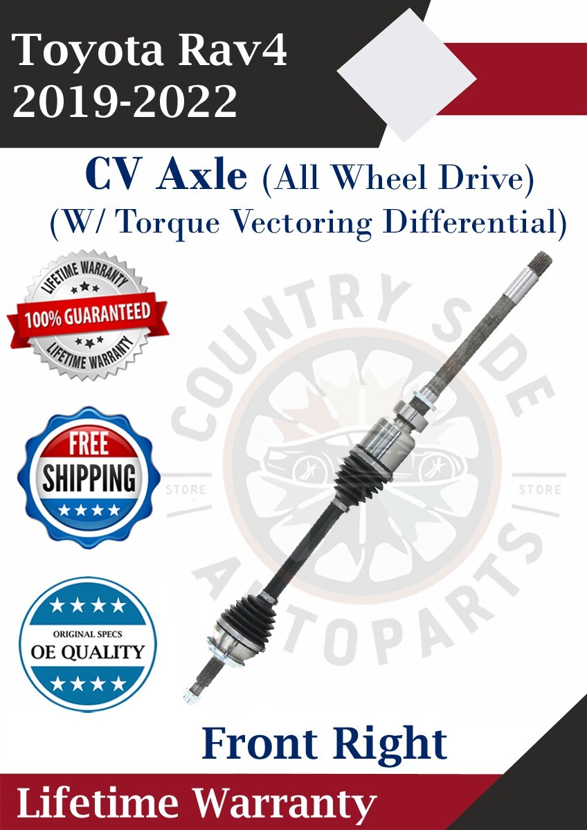 New OE Front Right CV Axle for 2019-2022 Toyota RAV4 4X4 with Lifetime Warranty