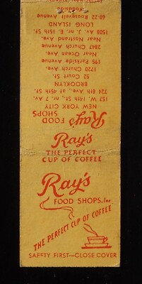 1930s? SAFETY FIRST Ray's Food Shops Cup Coffee NYC Brooklyn Queens Woodside NY