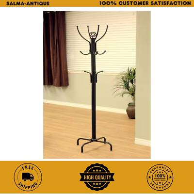 #ad 8 Hook Metal Coat Tree Stand Purse Hanger Hat Rack 6 ft Hallway Entryway Mudroom $27.99