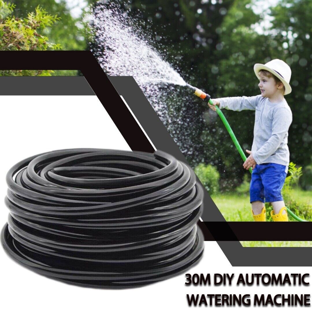 100FT 30M Auto Drip Irrigation System Kit Timer Micro Sprinkler Garden Watering