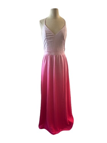 express dresses pink Printed V-neck Flutter Sleeve Ruffle Surplice Maxi Dress