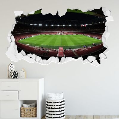 Arsenal Wandsticker - Night Time Before Game Stadium Broken Wall + Decal Set