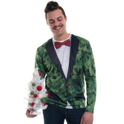 Faux Real Christmas Tree Suit Cats Holiday Xmas Ugly Sweater T Shirt F154403