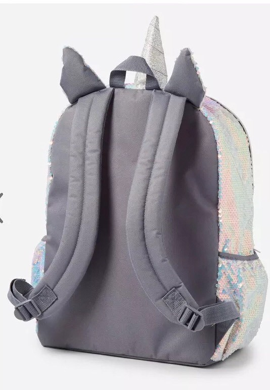 New Justice Girls Shimmer Unicorn Initial Letter T School Backpack
