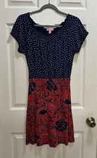 Lilly Pulitzer Polka Dots Floral Dress Smocked Waist Boho Country Small