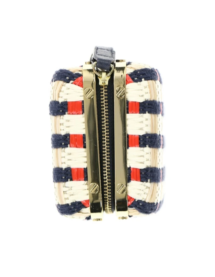 Tory Burch 245025 女式白色象牙色多色草编雏菊手提包手拿包 — 第 4/4 张图片