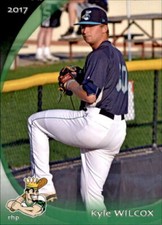 2017 Clinton LumberKings Grandstand #33 Kyle Wilcox Danbury Connecticut CT Card