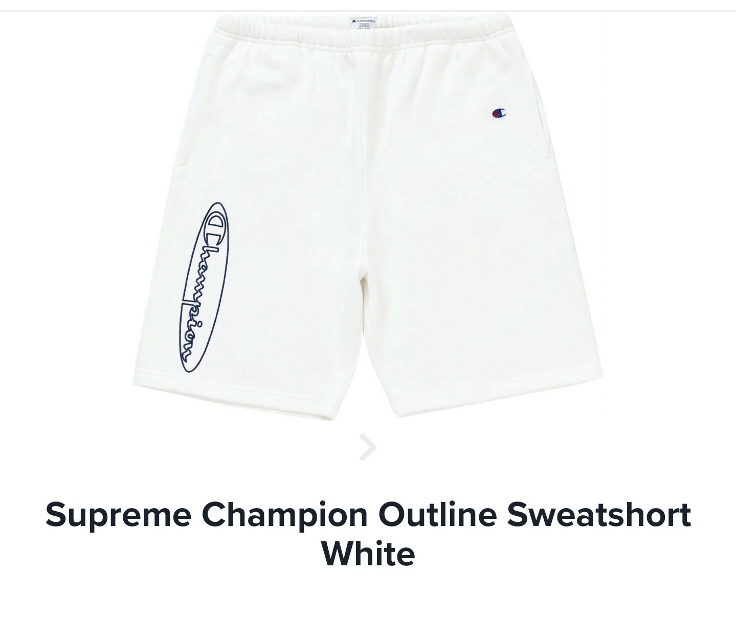 SS19 Supreme X Champion Short Sweat Blanc Bleu DS LARGE L NEUF AVEC ÉTIQUETTES Basketball d'été