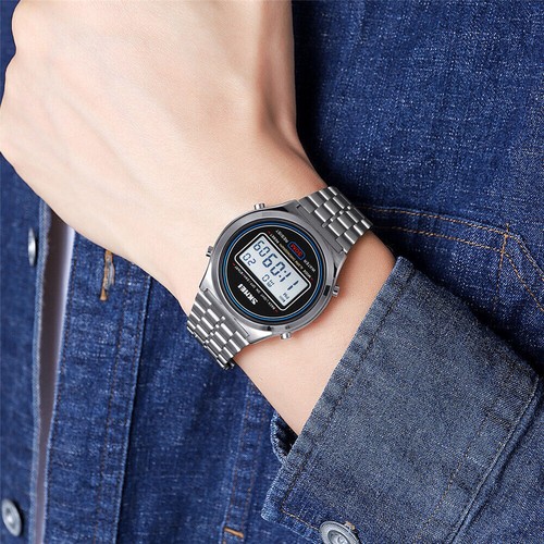SKMEI Digital Watch Electronic Sport Watch Business Male Steel Wristwatch NEW - Picture 12 of 27