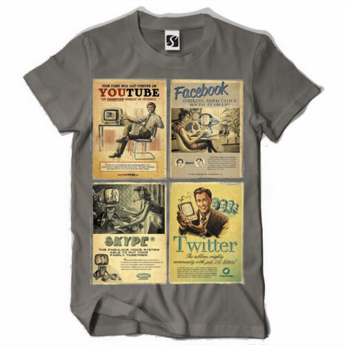 Exclusive and Unique Men's T-Shirt  - Social Vintage Design (SB140) - Zdjęcie 1 z 1