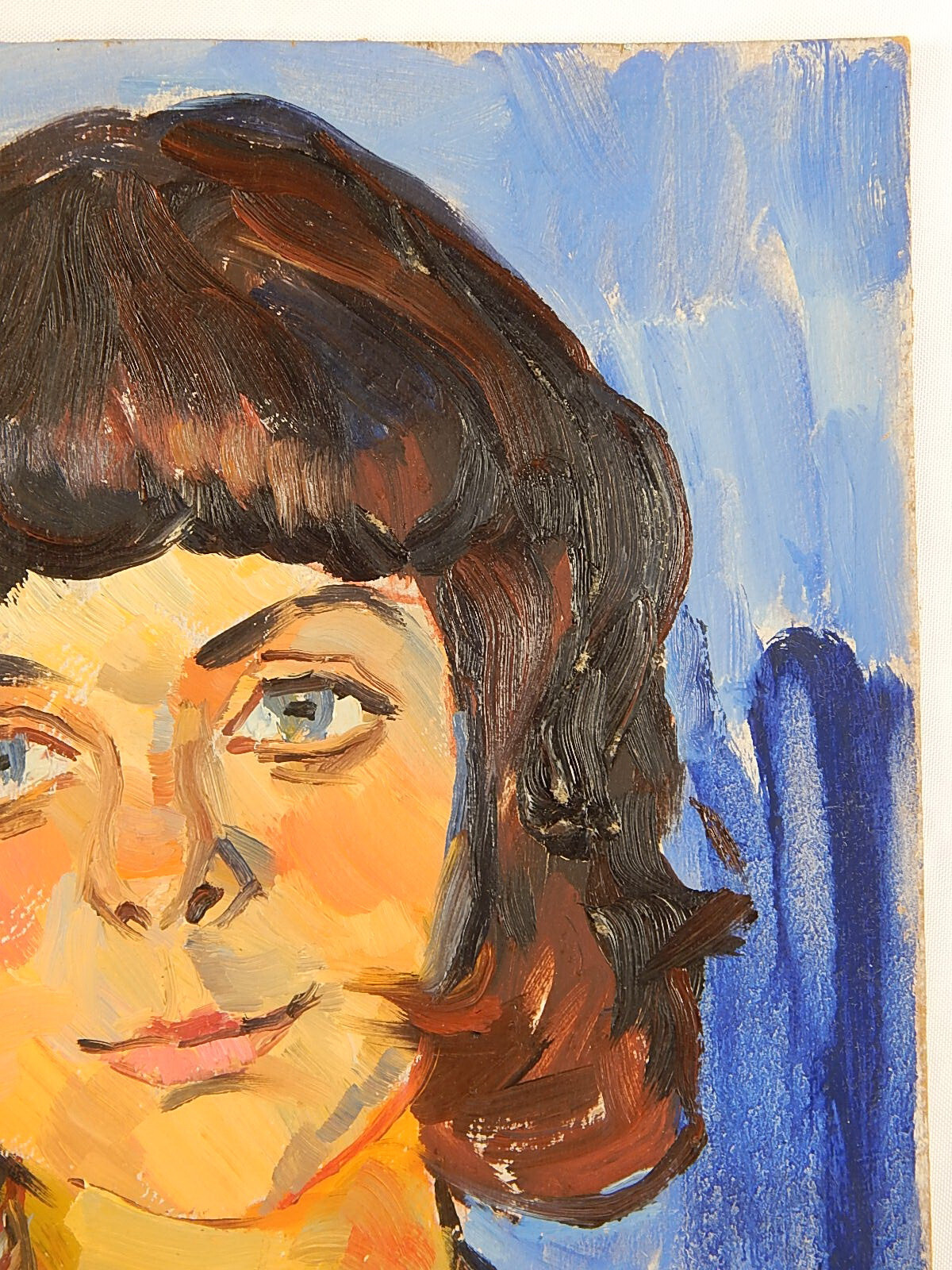 Portrait of a Girl Oil Painting Soviet Artist E. Tkachenko Original