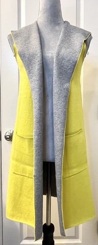 RAIN Open Front Hoodie Sleeveless Long Vest Cardigan Coat XS Pockets Outdoor