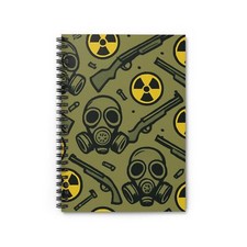 Spiral Notebook Student Journal Nuclear Gas Mask Shotgun Pattern