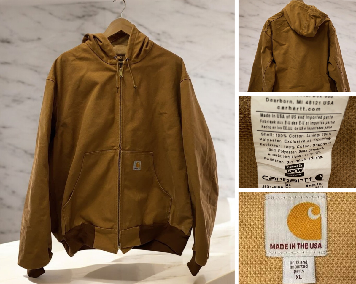 Carhartt USA Made Active Jacket XL Camel Cotton Workwear Used from 