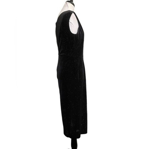 KARL Lagerfeld Black Shimmering One Shoulder Cocktail Dress Size S - Picture 4 of 13