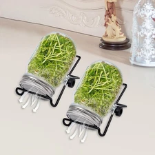 Homyl 2Pcs Jar Sprouting Lids Sprouting Jar Germination Kits with 2 Sprouting
